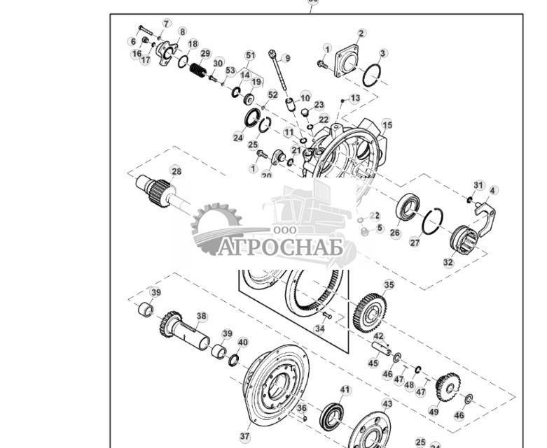 Трансмиссия реверсивного механизма и детали крепления, 2 паза, 2HC, HillMaster™ - ST832685 611.jpg